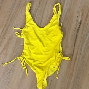 Two Piece Mafia Yellow One-Piece Swimsuit - Large